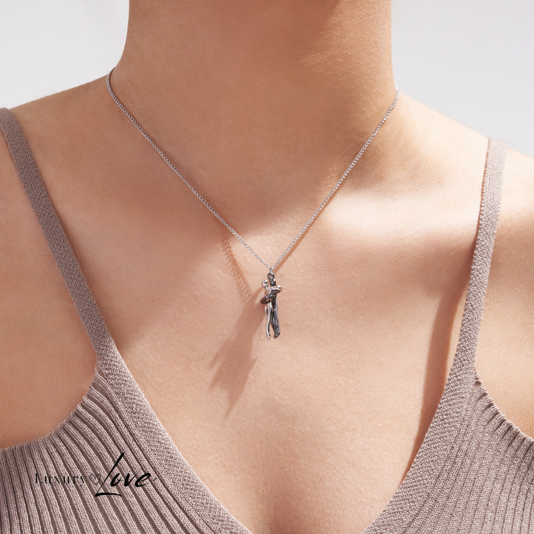 Collar Abrazo-Eterno® para mi Madre (con Nota especial y Caja de madera con luz)