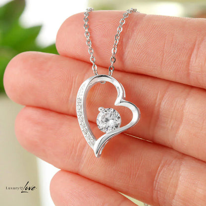 Regalo para mi Hija - Collar Corazón con caja de regalo con osito y rosa real