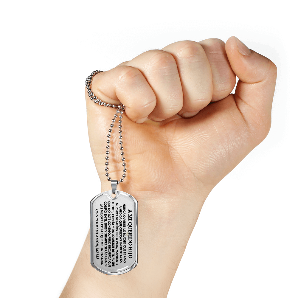 A Mi Querido Hijo - Collar de Placa (Estilo Militar)