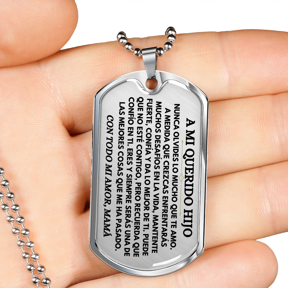 A Mi Querido Hijo - Collar de Placa (Estilo Militar)