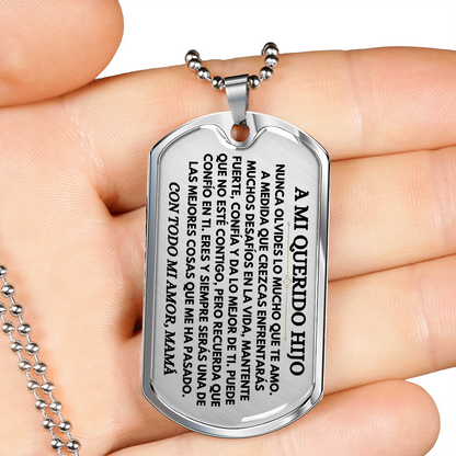 A Mi Querido Hijo - Collar de Placa (Estilo Militar)