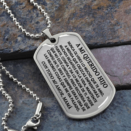 A Mi Querido Hijo - Collar de Placa (Estilo Militar)