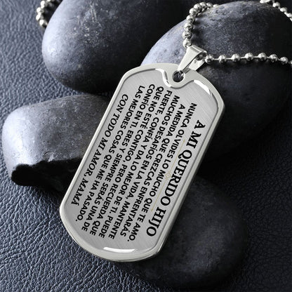 A Mi Querido Hijo - Collar de Placa (Estilo Militar)