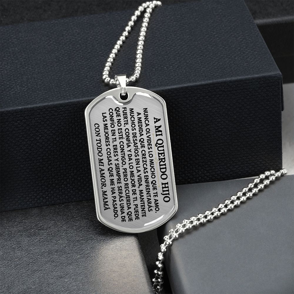 A Mi Querido Hijo - Collar de Placa (Estilo Militar)