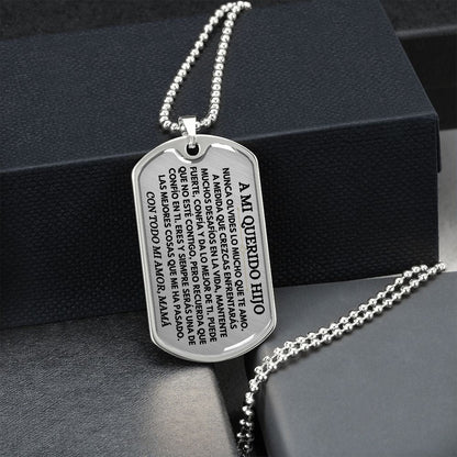 A Mi Querido Hijo - Collar de Placa (Estilo Militar)