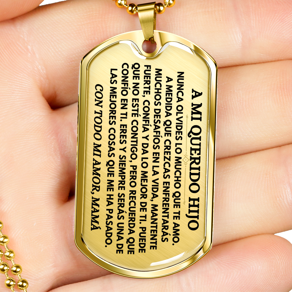 A Mi Querido Hijo - Collar de Placa (Estilo Militar)