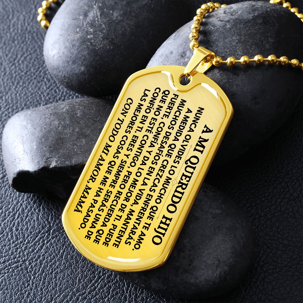 A Mi Querido Hijo - Collar de Placa (Estilo Militar)