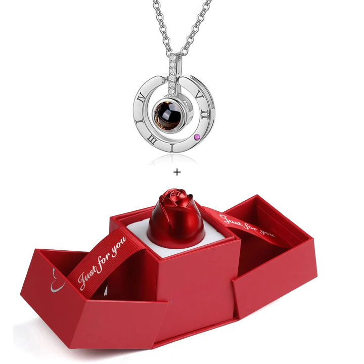 Collar Amor Eterno  + Caja De Rosas